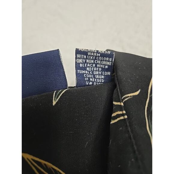 Premier International for Men Black W Tropical Print Palm Trees Shirt Sz Lg READ - Picture 4 of 6